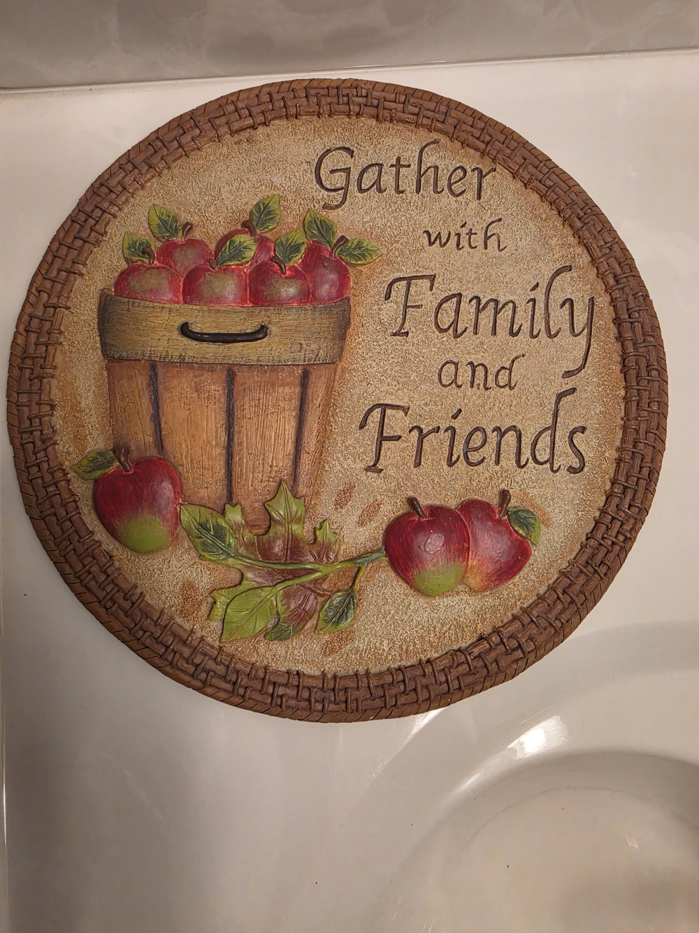Rustic AUTUMN WALL PLAQUE/ weights 5 Lb/ 12inches D / RESIN